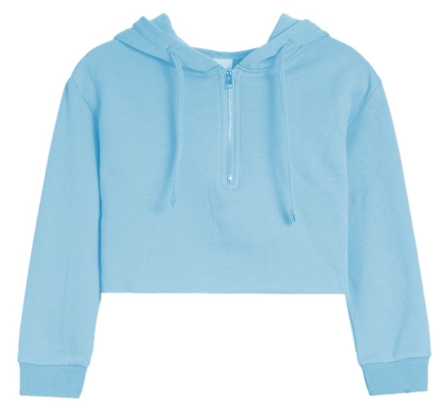 Brushed Soft Cloud Crop Half Zip Hoodie