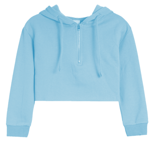 Brushed Soft Cloud Crop Half Zip Hoodie